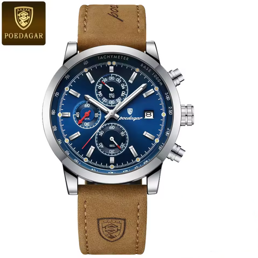 Montre Luxueuse en Cuir Véritable pour Hommes