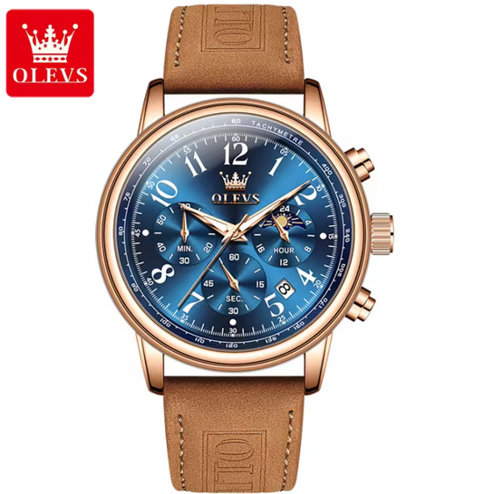 Montre de Luxe Élégante en Cuir pour Hommes