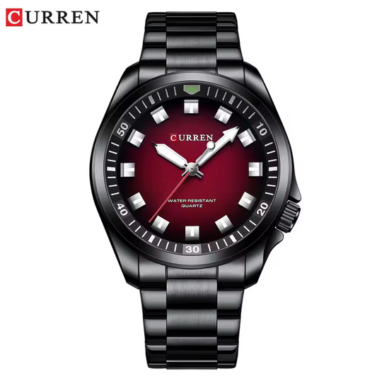 Montre en acier noire pour hommes