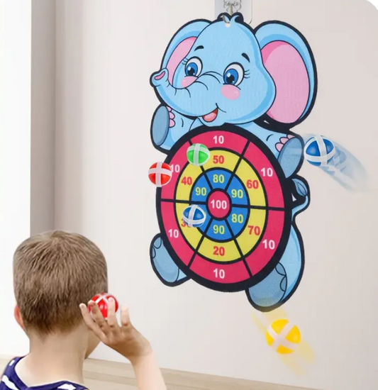 Jeu de Fléchettes Éléphant avec Balles Adhésives