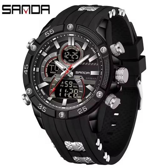 Montre Sportive Étanche avec Bracelet en Silicone