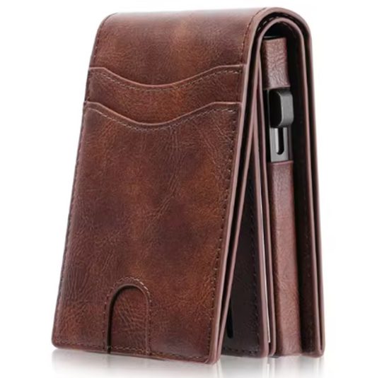 Portefeuille RFID en cuir raffiné pour hommes