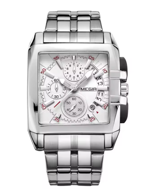 Montre Élégante pour Hommes avec Bracelet en Acier Inoxydable