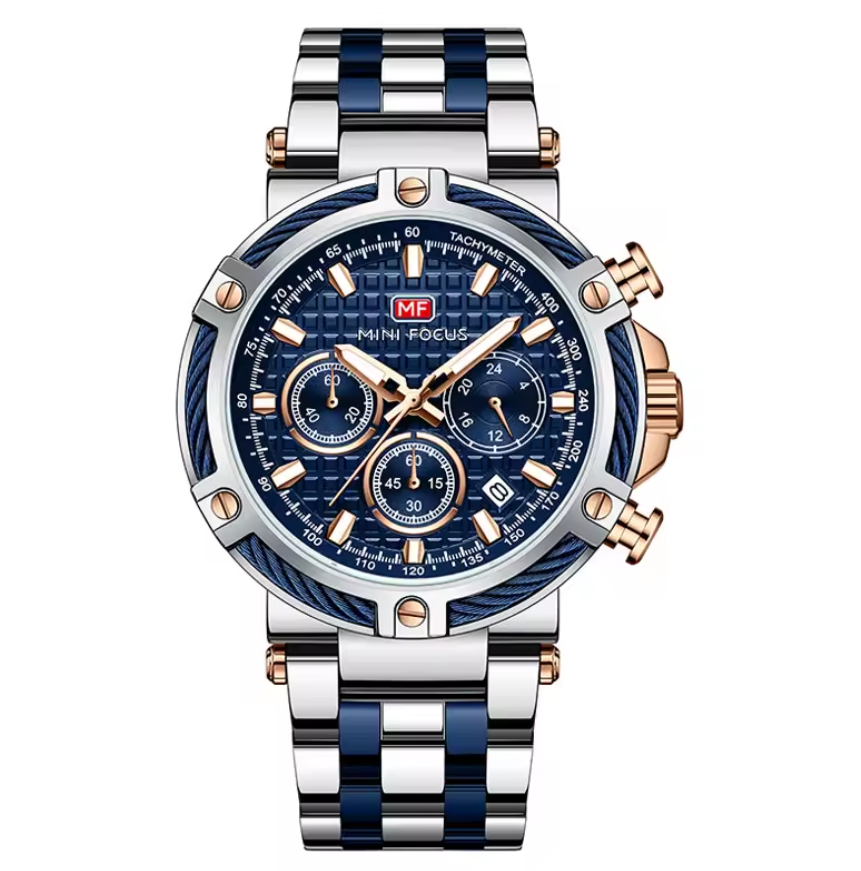 Montre Moderne avec Bracelet en Acier pour Hommes