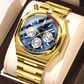 Montre Royale en Acier Doré Inoxydable pour Hommes