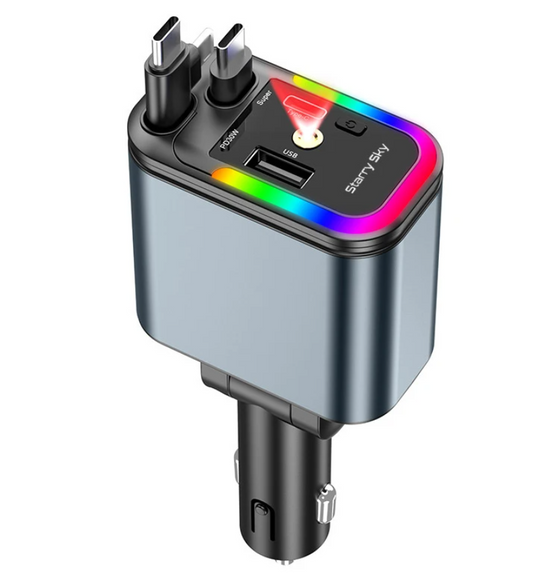 Chargeur rapide pour voiture avec câble rétractable