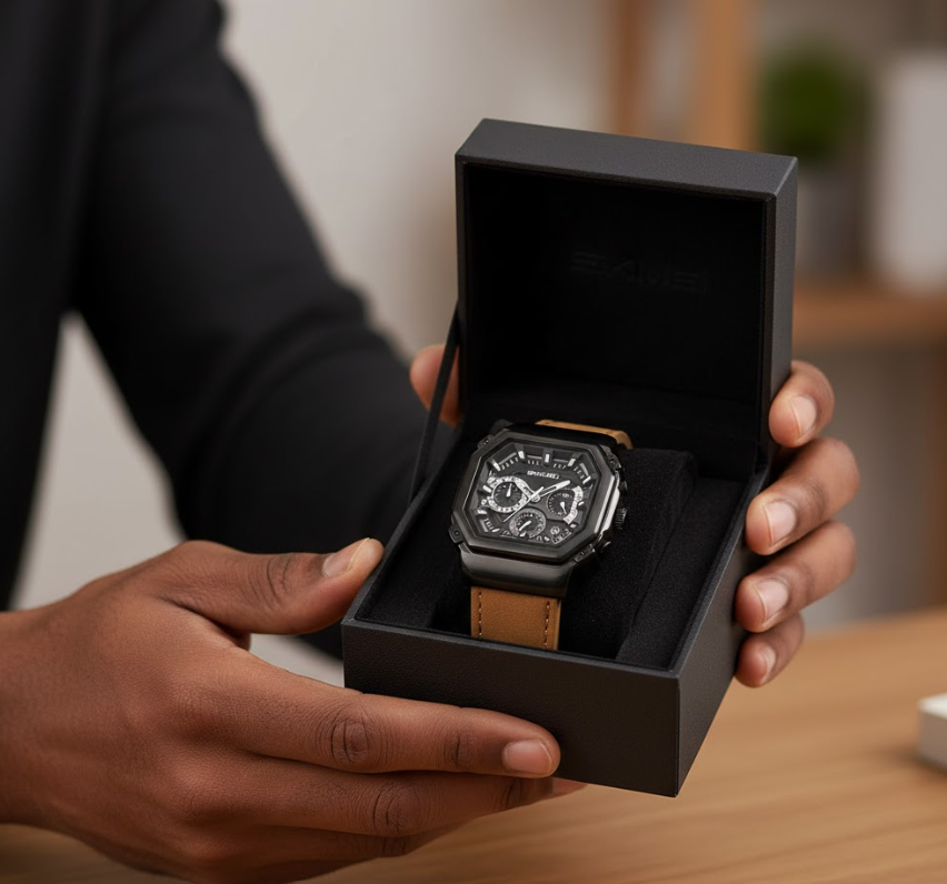 Montre Élégante en Cuir Véritable Résistant