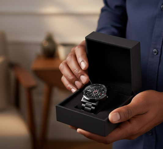 Montre Souple avec Bracelet en Acier Noir