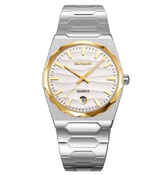 Montre Dorée en Acier Robuste pour Hommes