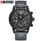 Montre Luxueuse à Bracelet en Cuir Confortable pour Hommes CURREN 8217