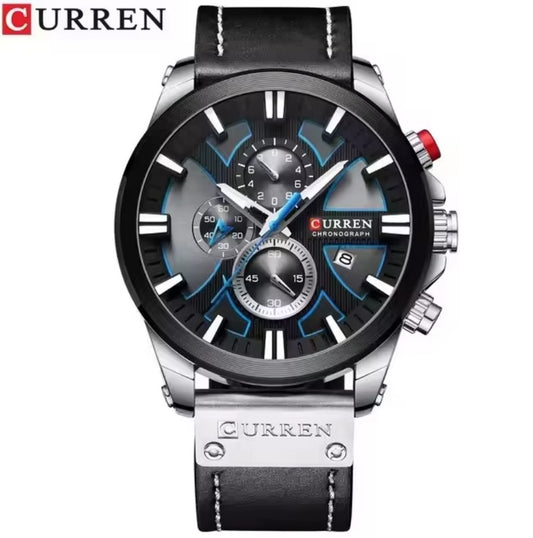 Montre Pratique à Bracelet en Cuir Véritable Ultra Confortable pour Hommes