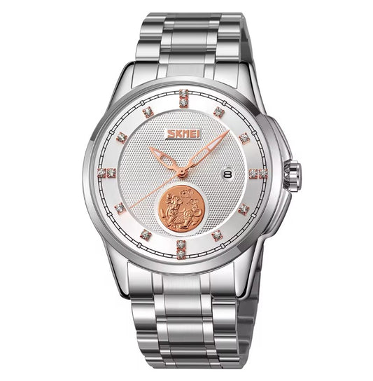 Montre Prestigieuse avec Bracelet en Acier Inoxydable Robuste pour Hommes