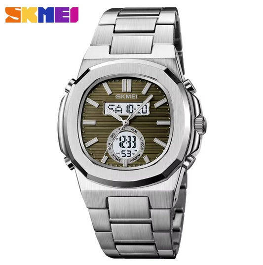 Montre Moderne Haut de gamme en Acier Inoxydable Pratique pour Hommes