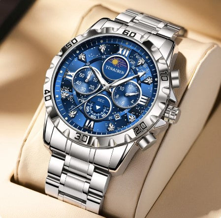 Montre de luxe pour homme avec ceinture en acier