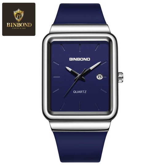 Montre Carrée Élégante en Silicone Confortable pour Hommes