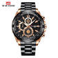 Montre Moderne avec Bracelet en Acier Noir Inoxydable pour Hommes
