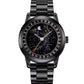 Montre exceptionnelle élégante avec bracelet en acier noir confortable pour Hommes