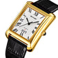 Montre Élégante Carrée avec Bracelet en Cuir Confortable pour Hommes