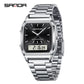 Montre Carrée Classique Unisexe avec Bracelet en acier inoxydable Robuste