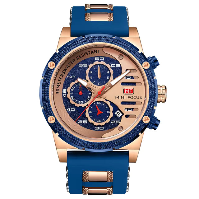 Montre Moderne au Design Élégant avec Bracelet en Silicone Souple pour Hommes