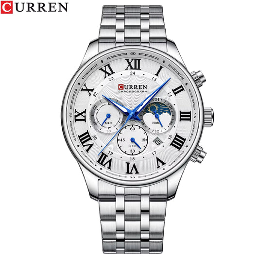 Montre Classique Élégante en Acier Inoxydable d'un Design Intemporel pour Hommes