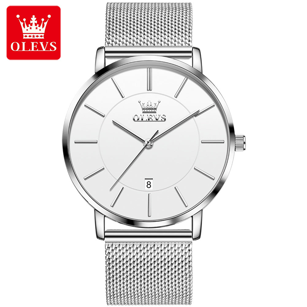 Montre de Luxe Élégante avec Bracelet Milanais Inoxydable pour Hommes