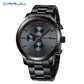 Montre Intemporelle Durable à Bracelet en Acier Noir Robuste