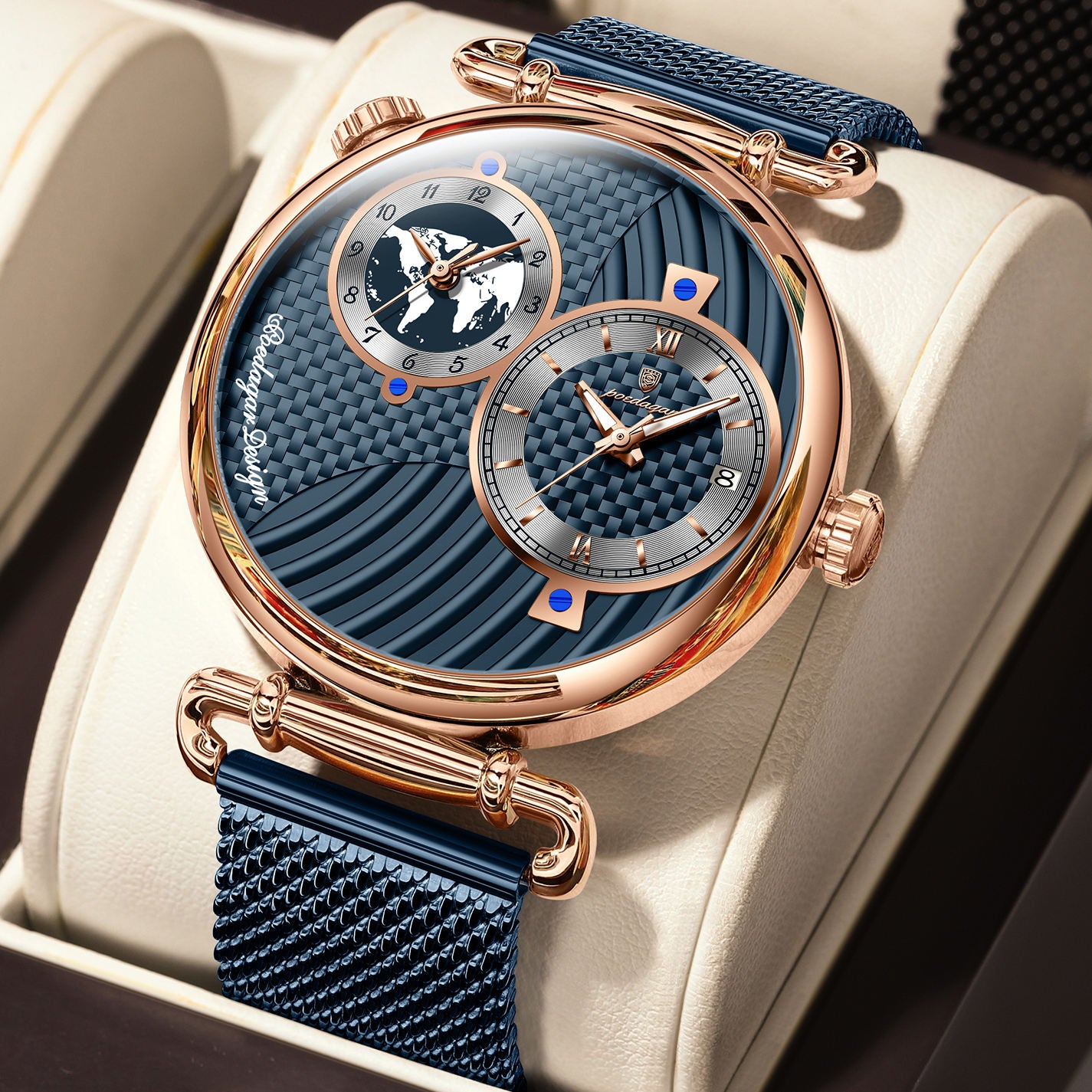 Montre Moderne Élégante avec Bracelet en Acier Inoxydable pour Hommes
