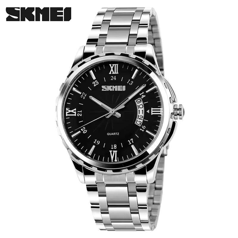 Montre Classique Intemporelle en Acier Premium Inoxydable pour Hommes