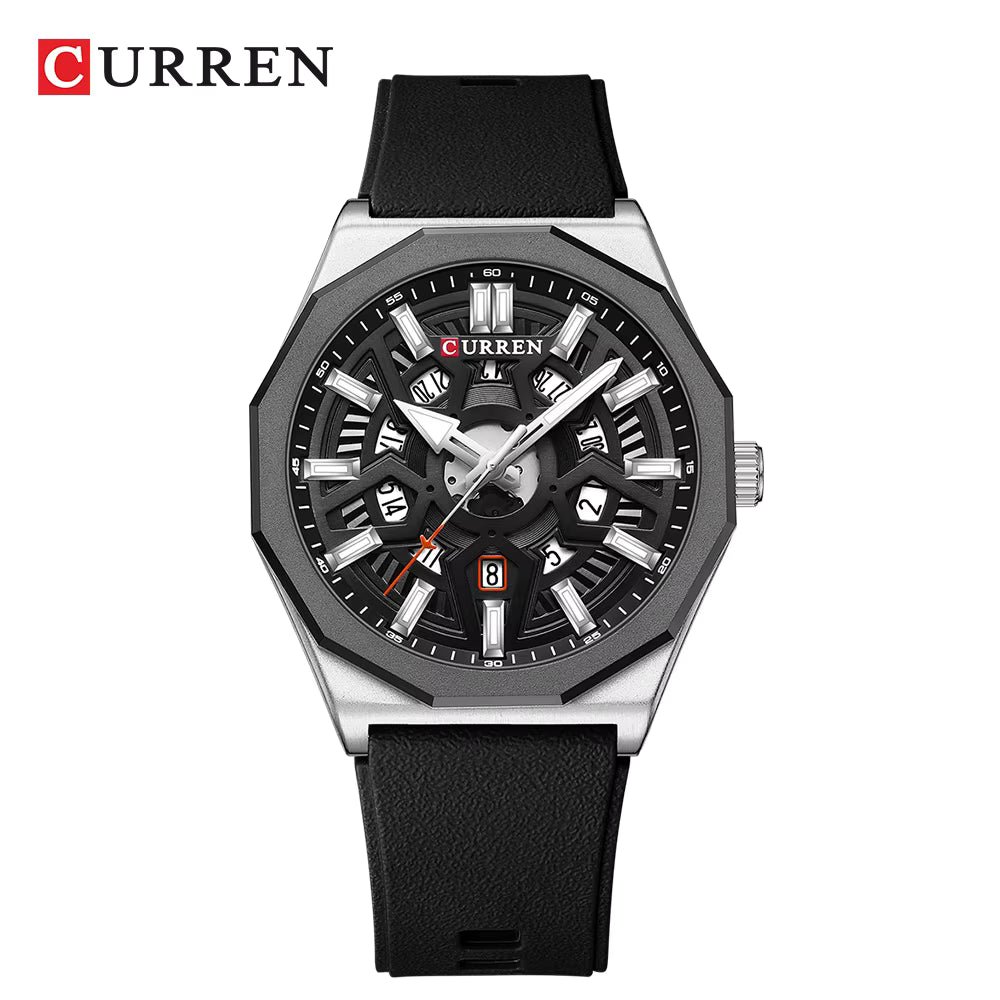 Montre de Luxe Élégante avec Bracelet en Silicone Souple pour Hommes