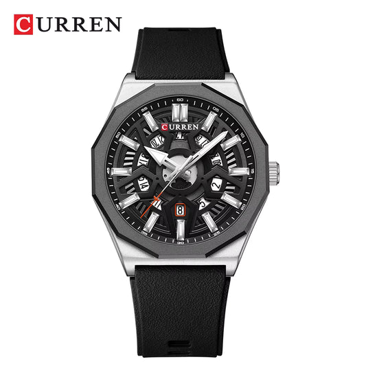 Montre de Luxe Élégante avec Bracelet en Silicone Souple pour Hommes