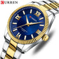 Montre-bracelet à quartz étanche en acier inoxydable pour homme