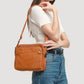 Sac à bandoulière et pochette en cuir à trois couches