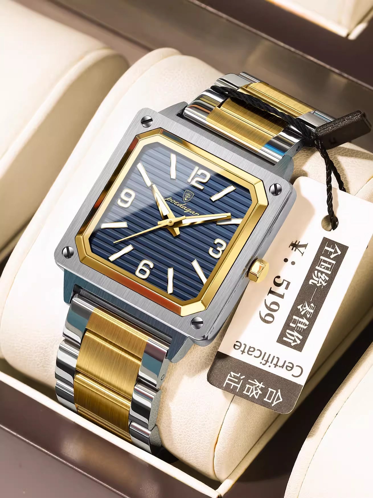 montre de luxe en acier inoxydable pour hommes 3685