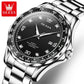 Montre à quartz de luxe en acier inoxydable pour homme