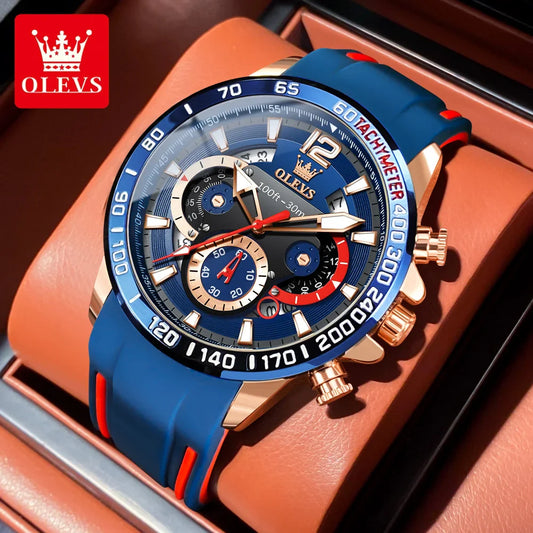 Montre à Quartz avec Bracelet en Caoutchouc pour Homme