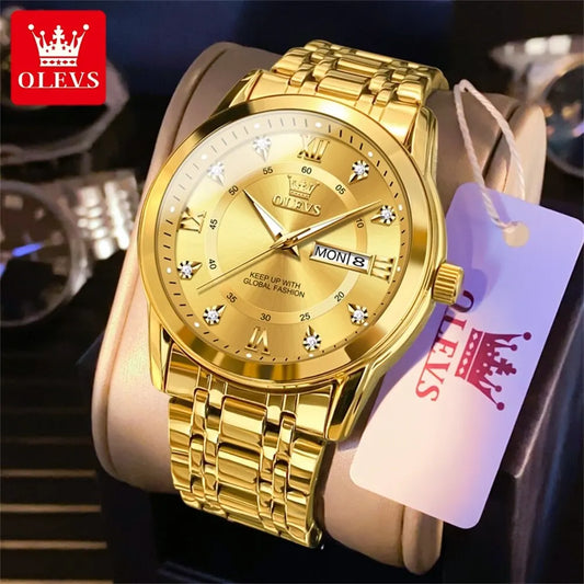 Montre royale en acier inoxydable pour hommes