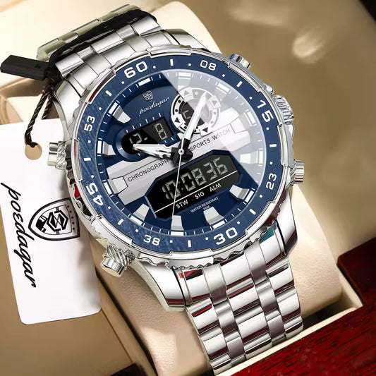 Montre Moderne Élégante avec Bracelet en Acier Inoxydable pour Hommes