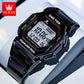 Montre Carrée Numérique Élégante et Moderne avec Bracelet en Silicone Confortable pour Hommes