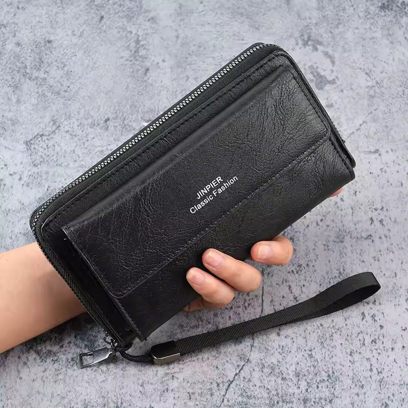 Portefeuille Pratique et Élégant en Cuir avec Grand Espace de Rangement pour Hommes