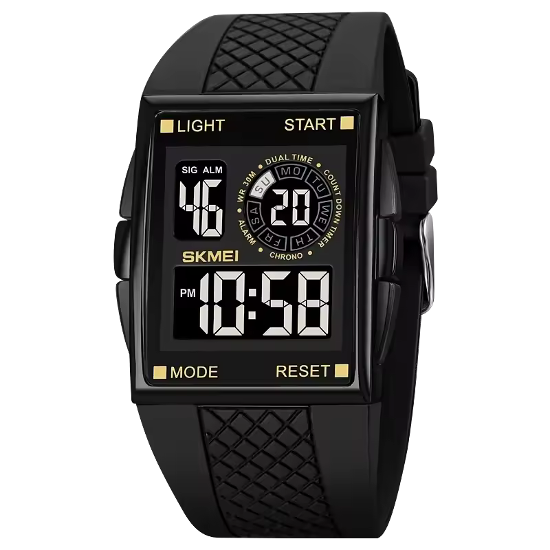 Montre Multifonction Moderne avec Bracelet en Silicone pour Hommes