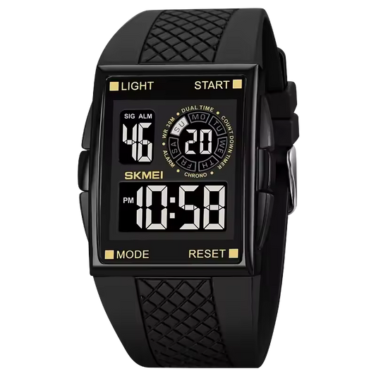 Montre Multifonction Moderne avec Bracelet en Silicone pour Hommes