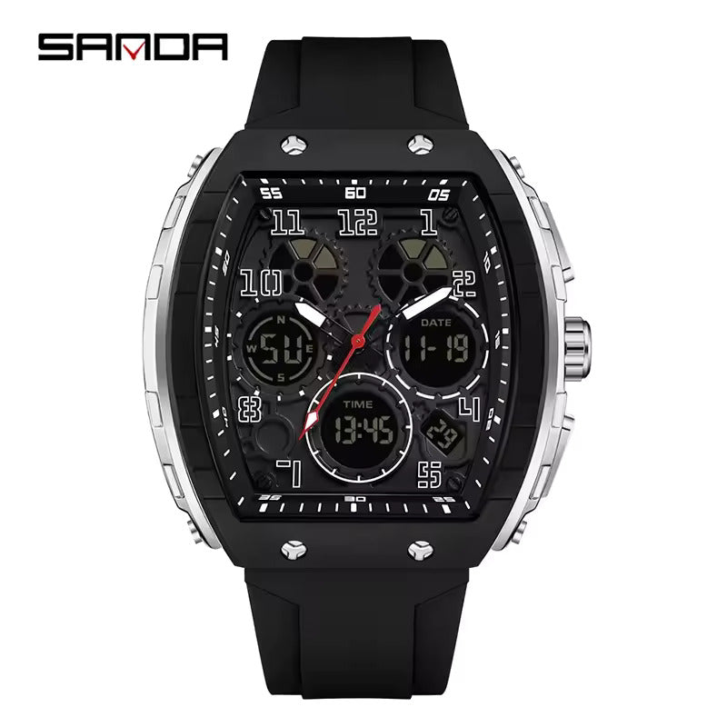 Montre Digitale Étanche avec Bracelet Silicone Confort