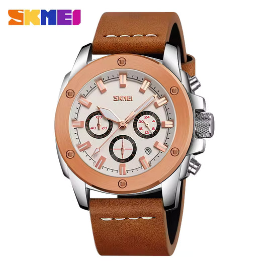 Montre Élégante avec Bracelet en Cuir Confortable pour Hommes Modernes