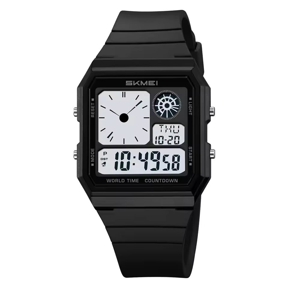 Montre Carrée Élégante et Moderne avec Bracelet en Silicone Confortable pour Hommes