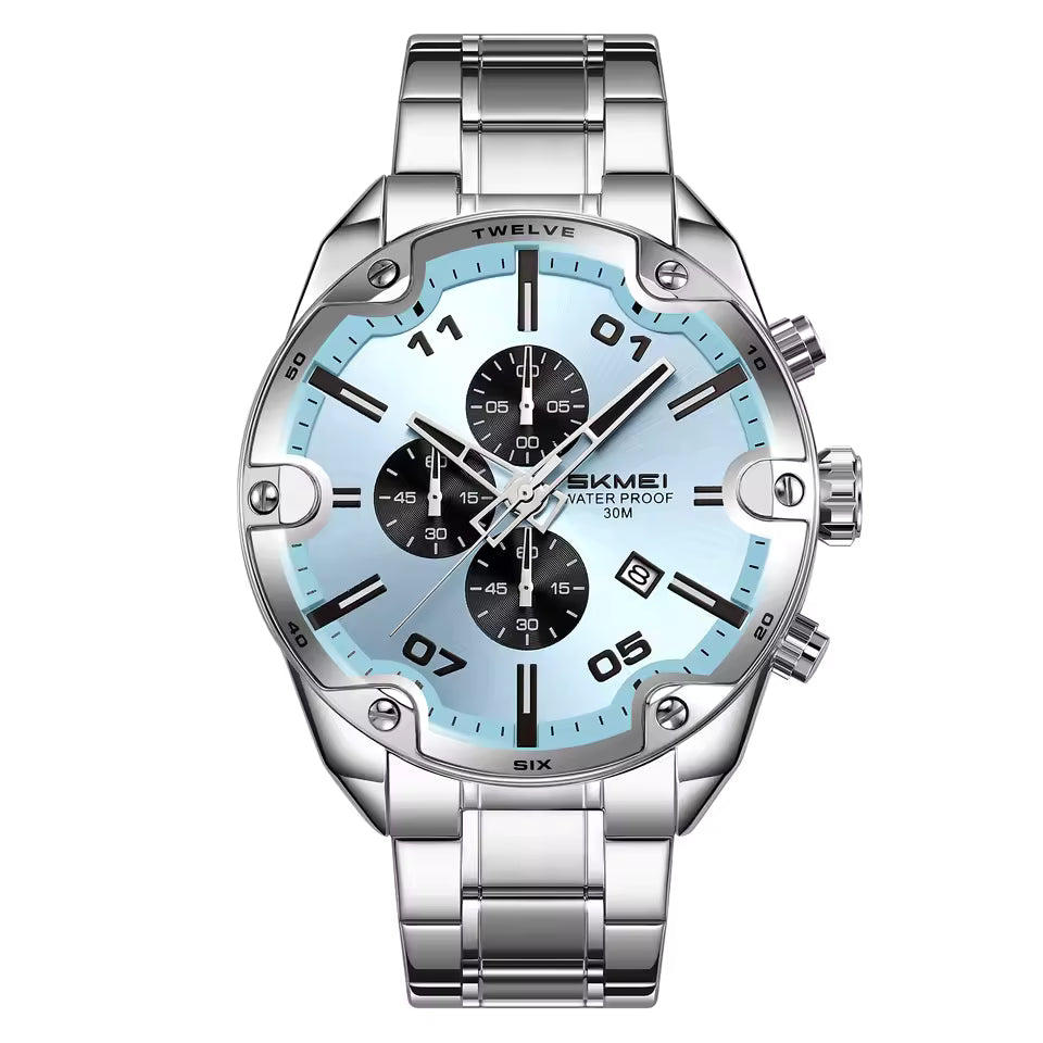 Montre Moderne Élégante et Tendance avec Bracelet en Acier Inoxydable pour Hommes