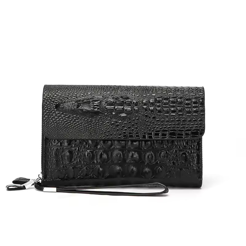 Sac à Main Moderne à Grand Espace de Rangement avec Motif Crocodile pour Hommes