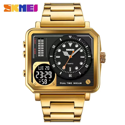 Montre-bracelet analogique numérique pour homme, horloge étanche