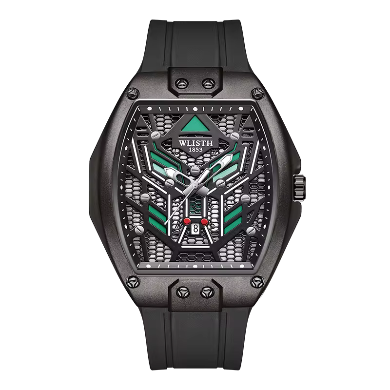 Montre Exceptionnelle et Moderne avec Bracelet en Silicone pour Hommes