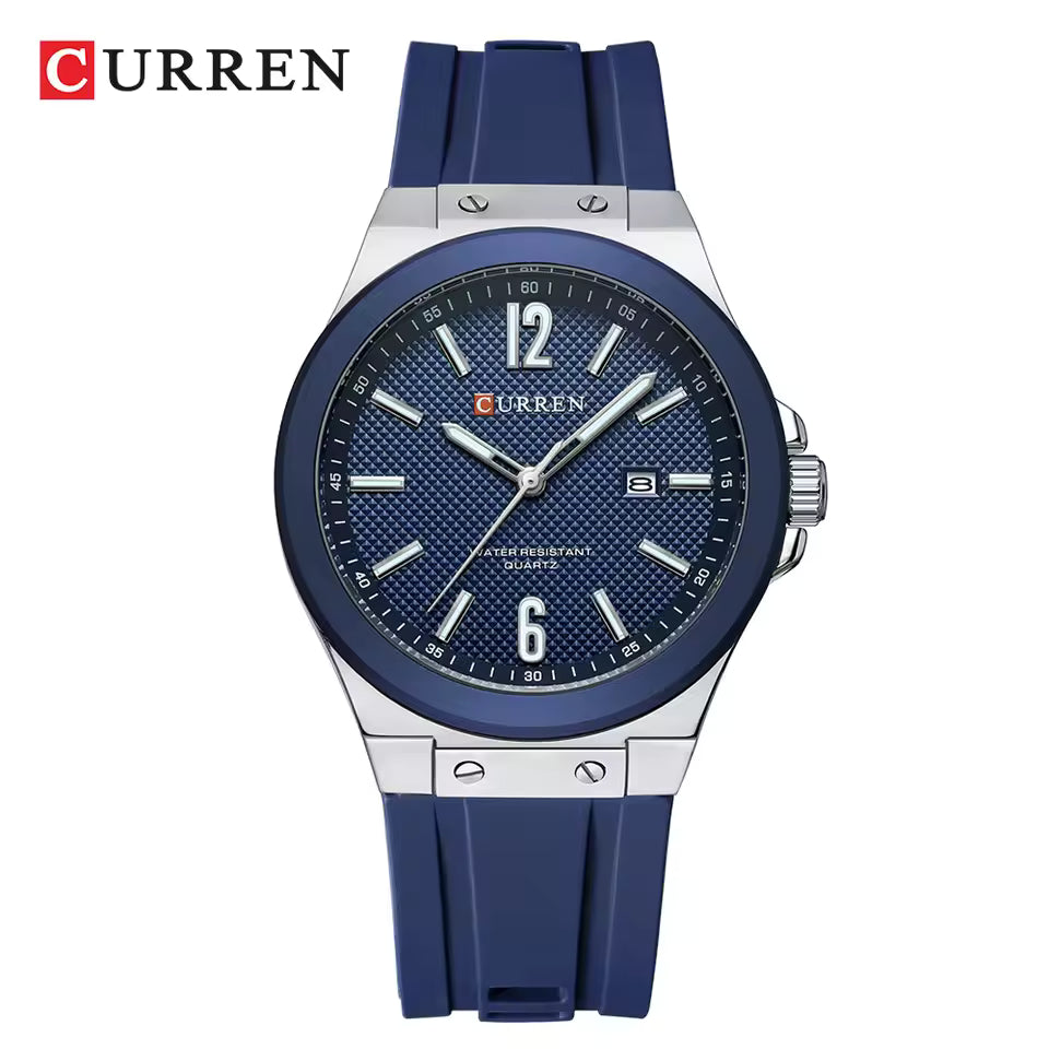Montre à Quartz avec Bracelet en Silicone Souple et Résistant pour Hommes